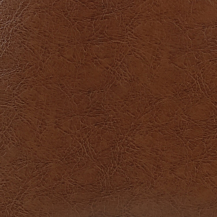 Chaise de salle à manger Elijah en tissu de cuir végétalien et en métal - brune
