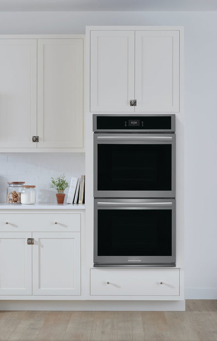 Four mural double électrique Frigidaire Gallery de 3,8/3,8 pi³ et de 27 po avec convection totale - acier inoxydable noir Smudge-ProofMD - GCWD2767AD