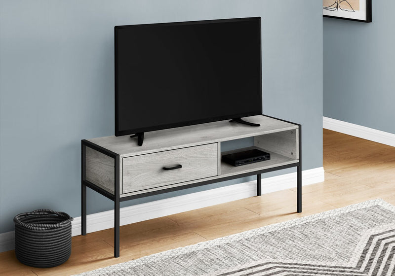 Meuble pour téléviseur Rhea de 48 po avec rangement et système de gestion des câbles pour téléviseurs jusqu’à 55 po - gris