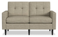  Causeuse modulaire BLOK de Scott Living de 60,18 po en tissu avec accoudoirs à l’anglaise et coussins réversibles - taupe