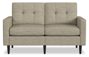 Causeuse modulaire BLOK de Scott Living de 60,18 po en tissu avec accoudoirs à l’anglaise et coussins réversibles - taupe