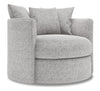 Fauteuil d’appoint pivotant Nest de Sofa Lab personnalisable de 41 po fabriqué au Canada en tissu d’apparence lin - gris Luna Domino