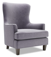  Fauteuil d’appoint à oreilles Sofa Lab de 32 po fabriqué au Canada en tissu de velours - gris Granite Grey 
