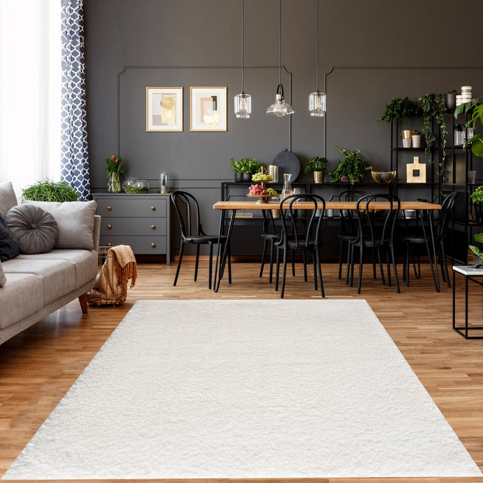 Carpette à poil long Lawson blanche - 5 pi x 7 pi