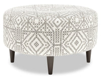 Pouf The Curve de Sofa Lab de 31 po fabriqué au Canada en tissu - Greystone multicolore 