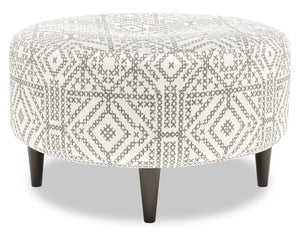 Pouf personnalisable The Curve de Sofa Lab de 31 po fabriqué au Canada en tissu - Greystone multicolore