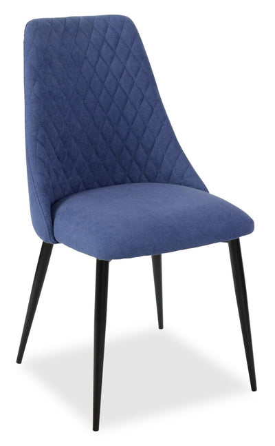 Miya Dining Chair with Polyester Fabric, Metal - Navy Blue | Chaise de salle à manger Miya en tissu de polyester et en métal - bleu marine