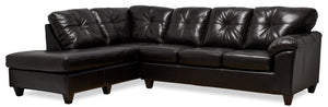 Sofa sectionnel de gauche Addison 2 pièces fabriqué au Canada en similicuir avec coussins de siège amovibles - mûre