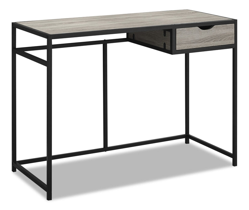 Bureau Everly de 42,25 po avec tiroir - taupe