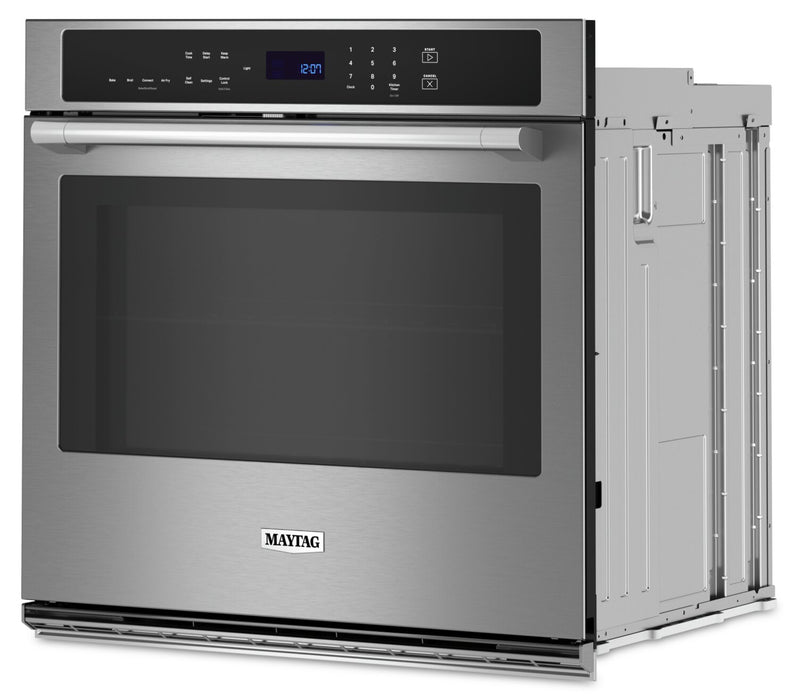 Four mural simple électrique Maytag de 4,3 pi³ et de 27 po avec convection véritable - acier inoxydable résistant aux traces de doigts - MOES6027LZ