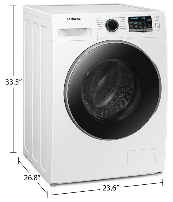 Laveuse à la vapeur Samsung à chargement frontal de 2,9 pi³ et de 24 po - blanche - superposable - WW25B6800AW/AC