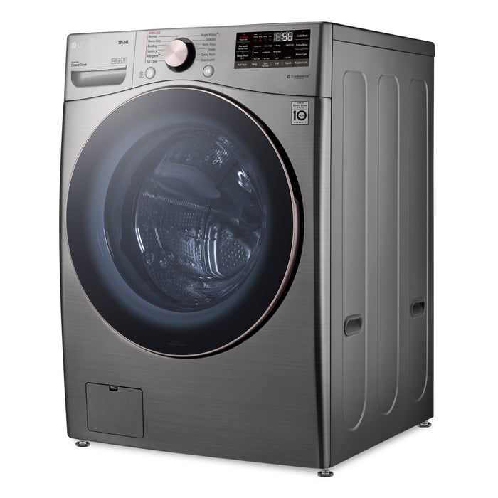 Laveuse à la vapeur intelligente haute efficacité LG à chargement frontal de 5,2 pi³ - acier graphite - superposable - WM3850HVA
