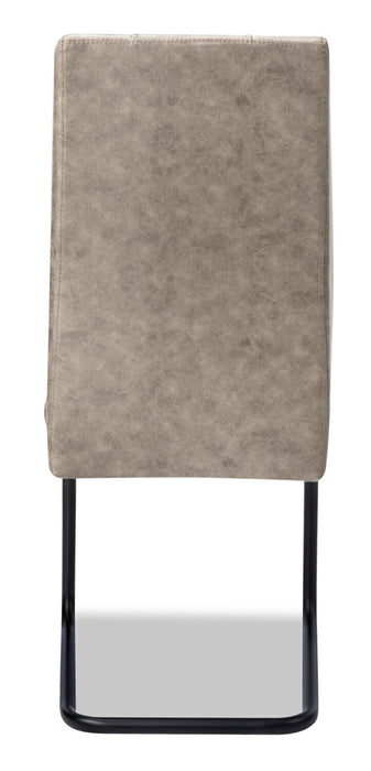 Chaise de salle à manger Heath en tissu de cuir végétalien et en métal - taupe