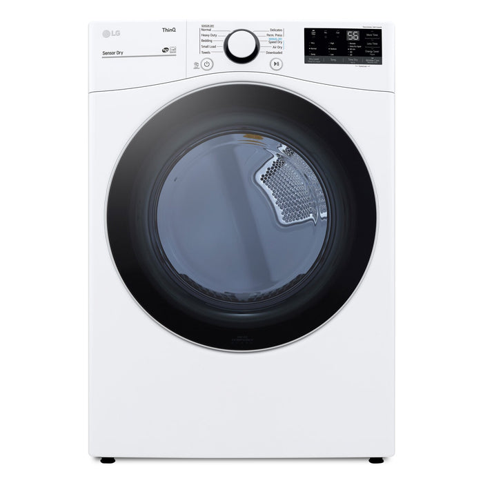 Laveuse à chargement frontal de 5,2 pi³ et sécheuse électrique de 7,4 pi³ avec IA de LG - Blanches