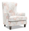 Fauteuil d’appoint à oreilles Sofa Lab personnalisable de 32 po fabriqué au Canada en tissu - Eden multicolore