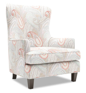 Fauteuil d’appoint à oreilles Sofa Lab personnalisable de 32 po fabriqué au Canada en tissu - Eden multicolore