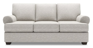 Sofa personnalisable Roll de Sofa Lab de 86 po fabriqué au Canada en tissu de chenille avec accoudoirs enroulés - argenté Luxury Silver