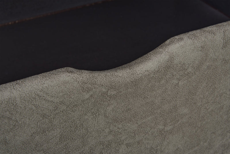 Pouf de rangement Morty de 48 po fabriqué au Canada en tissu d’apparence cuir - gris
