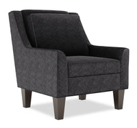  Fauteuil d’appoint club Sofa Lab de 29 po fabriqué au Canada en tissu de chenille avec pattes en bois - gris Luxury Charcoal 