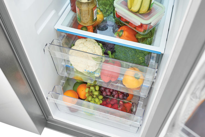 Réfrigérateur Frigidaire de 25,6 pi³ et de 36 po de profondeur standard à compartiments juxtaposés - acier inoxydable - FRSS2623AS