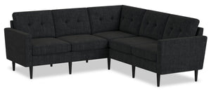 Sofa sectionnel modulaire BLOK de Scott Living 5 pièces en tissu avec accoudoirs à l’anglaise et coussins réversibles - gris anthracite