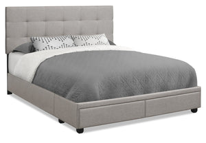 Grand lit Minka avec rangement - gris 