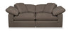 Causeuse modulaire Eclipse de 86 po en tissu d’apparence lin avec coussins réversibles en duvet et plumes - brun ardoise