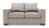 Causeuse personnalisable Track de Sofa Lab de 62 po fabriquée au Canada en tissu d’apparence lin avec accoudoirs rectilignes - gris Pax Slate