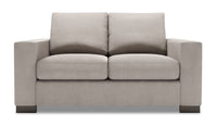  Causeuse Track de Sofa Lab de 62 po fabriquée au Canada en tissu d’apparence lin avec accoudoirs rectilignes - gris Pax Slate 