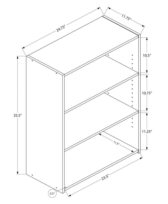 Bibliothèque Slade de 24,75 po à 3 tablettes - espresso