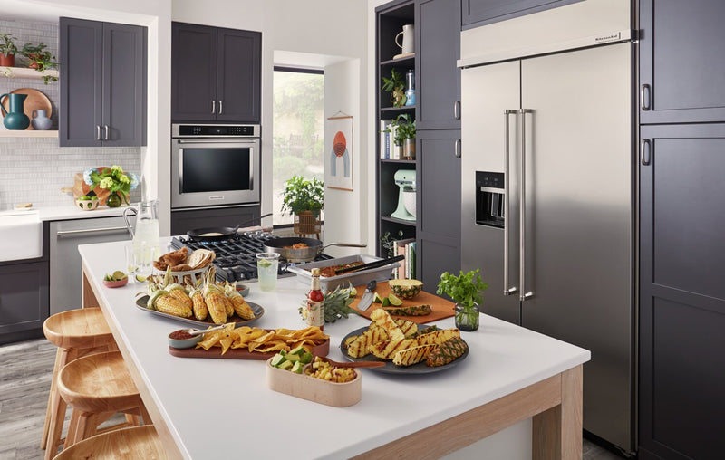 Réfrigérateur KitchenAid de 25 pi³ et de 42 po à compartiments juxtaposés - acier inoxydable - KBSD702MSS