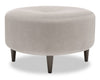 Pouf personnalisable The Curve de Sofa Lab de 31 po fabriqué au Canada en tissu d’apparence lin - gris Pax Slate