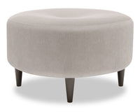  Pouf The Curve de Sofa Lab de 31 po fabriqué au Canada en tissu d’apparence lin - gris Pax Slate 