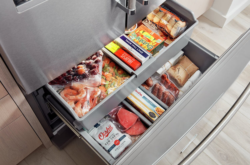 Réfrigérateur KitchenAid de 26,8 pi³ et de 36 po à portes françaises - acier inoxydable avec fini PrintShieldMC - KRFF577KPS