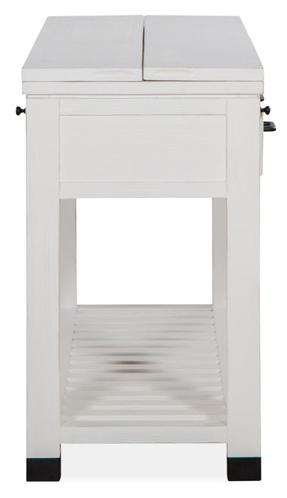 Table de salon moderne Harper de 60 po avec rangement et tablette - pin blanc