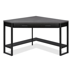Bureau en coin Christiana de 42 po à tiroir - noir et gris