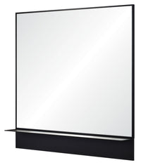 Miroir carré noir avec tablette - 35 po x 35 po