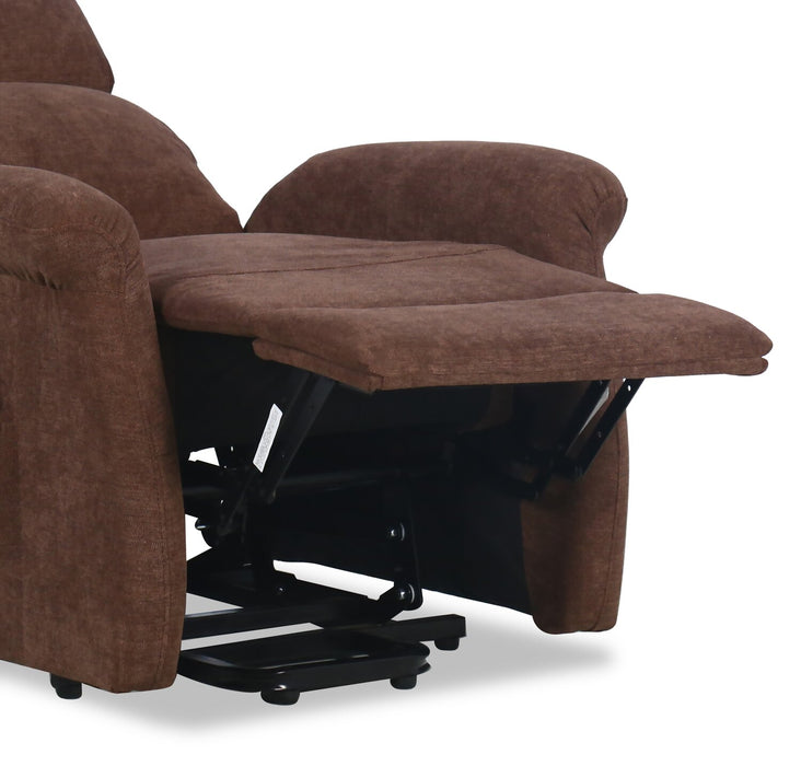 Fauteuil basculeur à inclinaison électrique Ruben de 32 po en tissu de chenille - brun chocolat