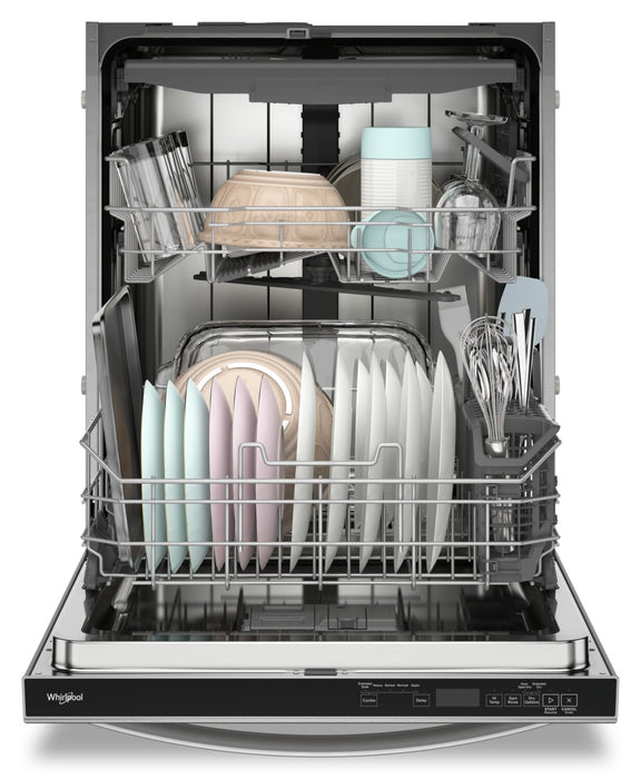 Lave-vaisselle encastré Whirlpool de 24 po et de 44 dBA avec commandes sur le dessus - acier inoxydable résistant aux traces de doigts - WDT550SAPZ