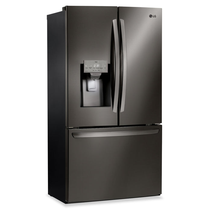 Réfrigérateur LG de 28 pi³ et de 36 po à portes françaises - acier inoxydable noir Smudge-ProofMD - LRFS28XBD