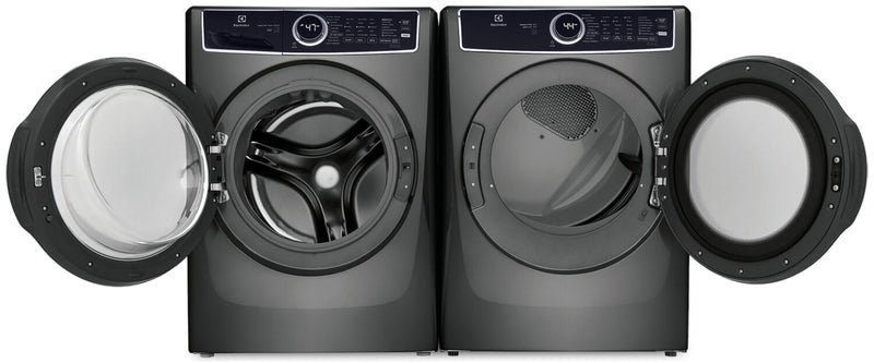Laveuse à chargement frontal de 5,2 pi³ et sécheuse à gaz de 8 pi³ de Electrolux – titane 