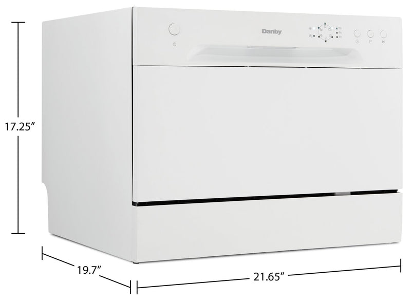 Lave-vaisselle Danby de 21,7 po et de 52 dBA avec commandes à l'avant - blanc - DDW621WDB 