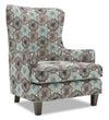 Fauteuil d’appoint à oreilles Sofa Lab personnalisable de 32 po fabriqué au Canada en tissu - Spa multicolore