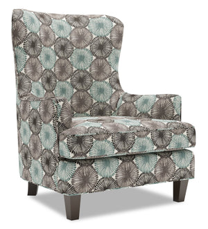 Fauteuil d’appoint à oreilles Sofa Lab personnalisable de 32 po fabriqué au Canada en tissu - Spa multicolore