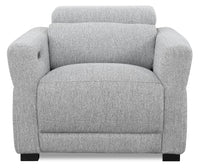  Fauteuil à inclinaison électrique Cindy Crawford Home de 40,5 po en tissu avec appuie-tête électrique - gris