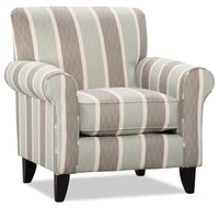  Fauteuil d’appoint Tula de 38 po fabriqué au Canada en tissu avec accoudoirs enroulés - brume multicolore