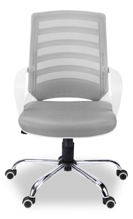 Chaise de bureau Felton de 24 po - blanche avec mailles grise
