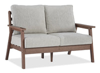  Causeuse Nome pour la terrasse à l’extérieur - plastique à haute densité et tissu Nuvella - brune et beige