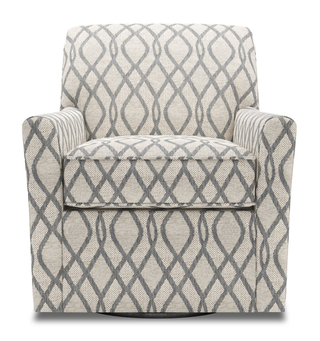 Fauteuil d’appoint pivotant Sofa Lab personnalisable de 31 po fabriqué au Canada en tissu - gris acier