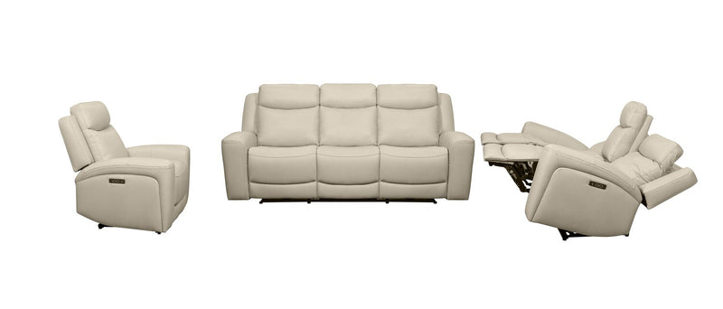 Causeuse à inclinaison électrique Prescott de Scott Living de 79 po en cuir véritable avec appuie-têtes électriques - gris platine